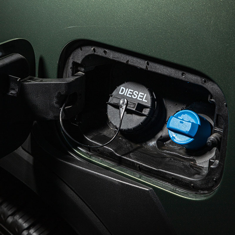 Image of a filler cap marked 'diesel'